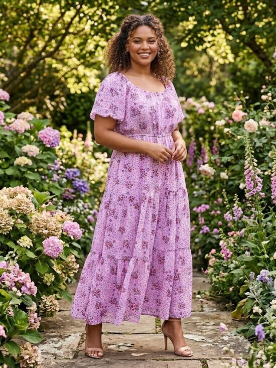 Draper James Dresses & Skirts - Draper James Ditsy Floral Tiered Maxi Dress size 2X Cottagecore Peasant Prairie
